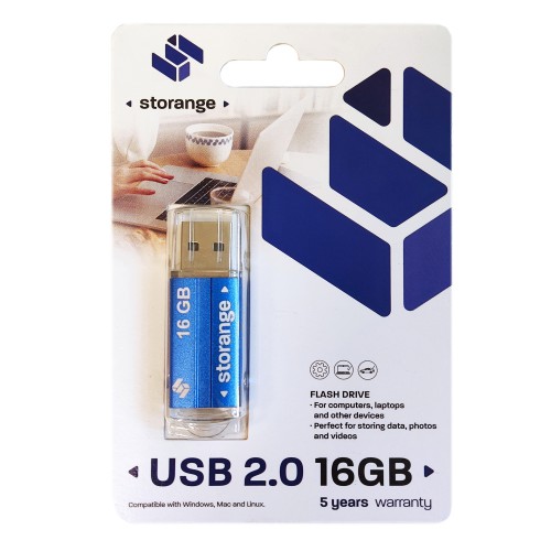 PENDRIVE STORANGE 16GB USB 2.0 BASIC BLUE