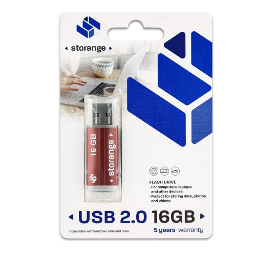PENDRIVE STORANGE 16GB USB 2.0 BASIC CZERWONY