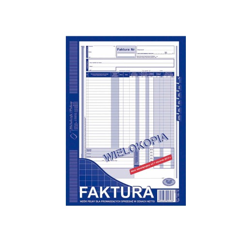 FAKTURA VAT A4 WIELOKOPIA 100-1-E