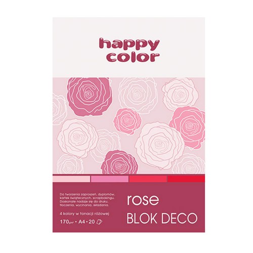 BLOK DECO ROSE HAPPY COLOR A5 20 KARTEK 170G