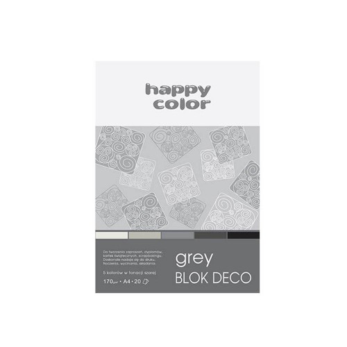 BLOK DECO GREY HAPPY COLOR A5 20 KARTEK 170G