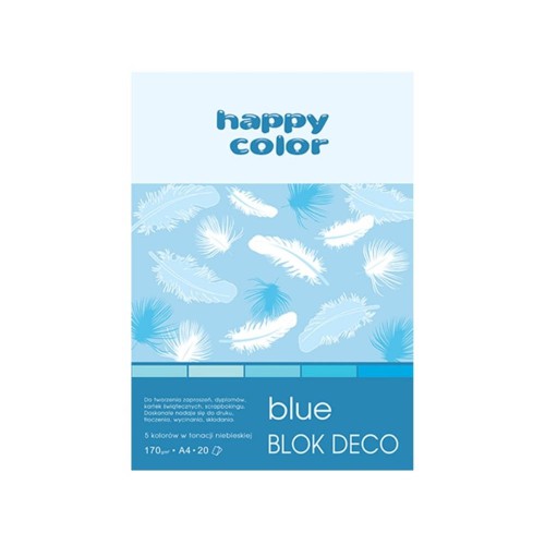 BLOK DECO BLUE HAPPY COLOR A5 20 KARTEK 170G